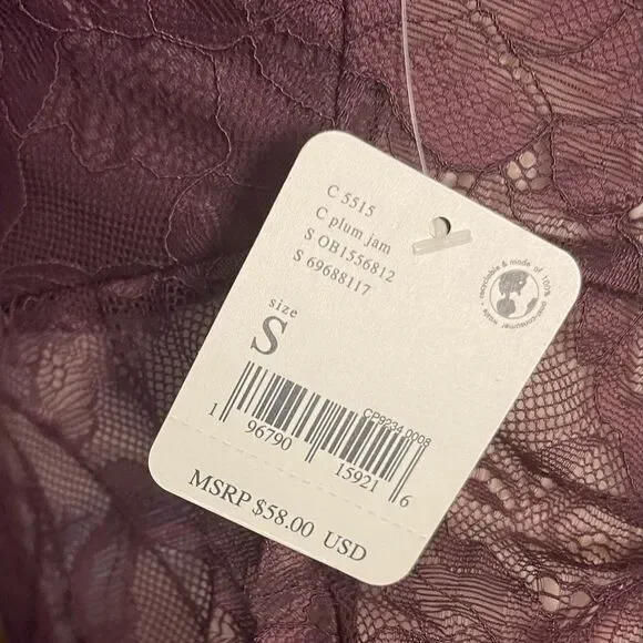 Free People Everyday Lace Bodysuit in Sugar Plum Size Small NWT - Picture 5 of 5